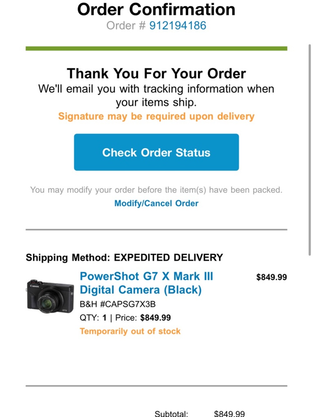 US VERSION Canon PowerShot G7 X Mark III Compact Camera - Black